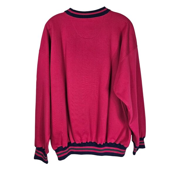 Vintage Chaps Ralph Lauren Red Preppy Sweatshirt L Collegiate 90s Y2K Deadstock - Picture 2 of 9